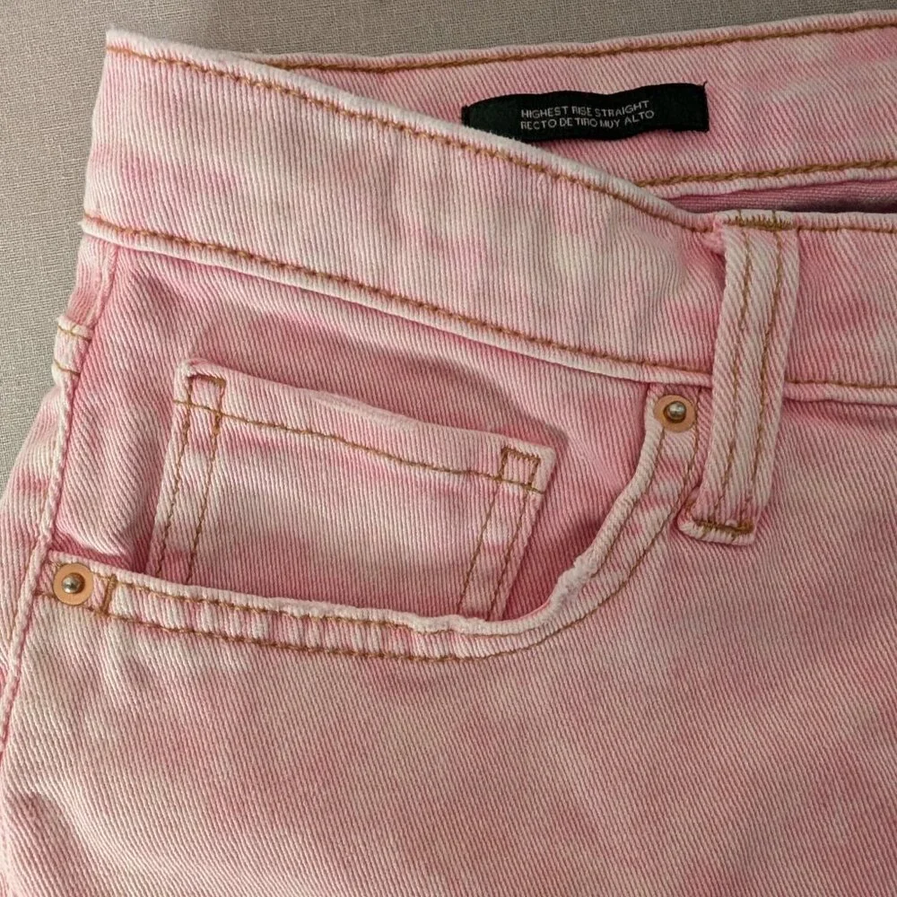 ⭐Wild Fable Women's Jeans Pants Pink Straight High Rise Cotton Blend Size 4⭐ - Picture 2 of 14